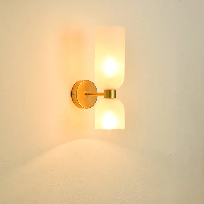 Applique murale noire et dorée LED – lampe moderne en verre et métal