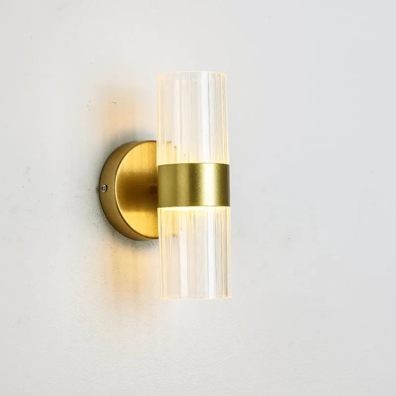 Applique murale noire et dorée LED – lampe moderne en verre et métal