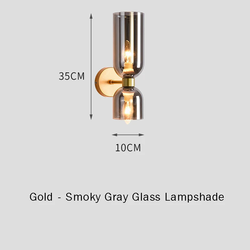 Applique murale noire et dorée LED – lampe moderne en verre et métal