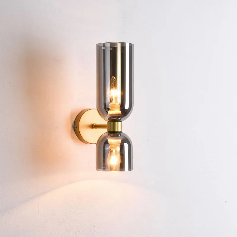 Applique murale noire et dorée LED – lampe moderne en verre et métal