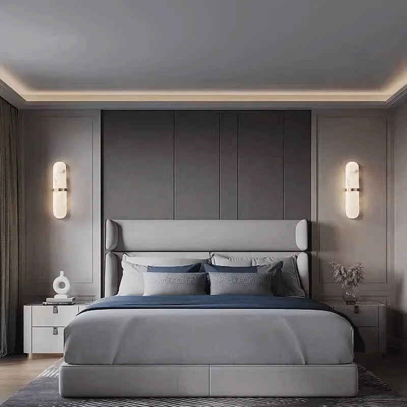 Applique murale ovale cuivre & marbre – luminaire mural moderne luxe