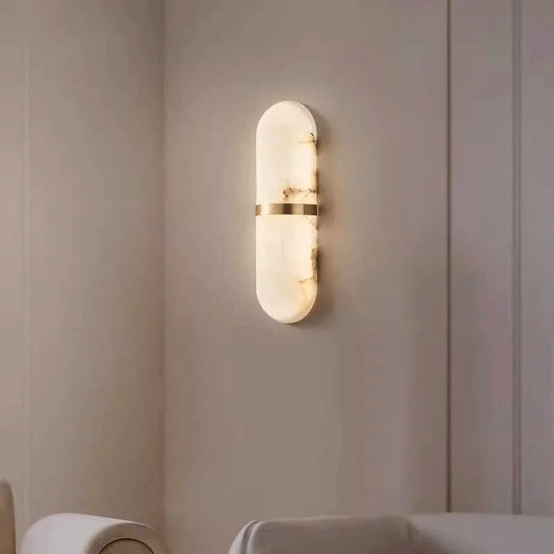 Applique murale ovale cuivre & marbre – luminaire mural moderne luxe