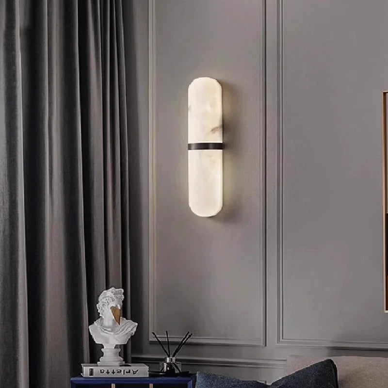Applique murale ovale cuivre & marbre – luminaire mural moderne luxe