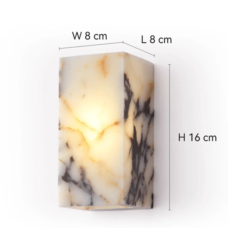Applique murale pierre naturelle noire LED design luxe Art Déco