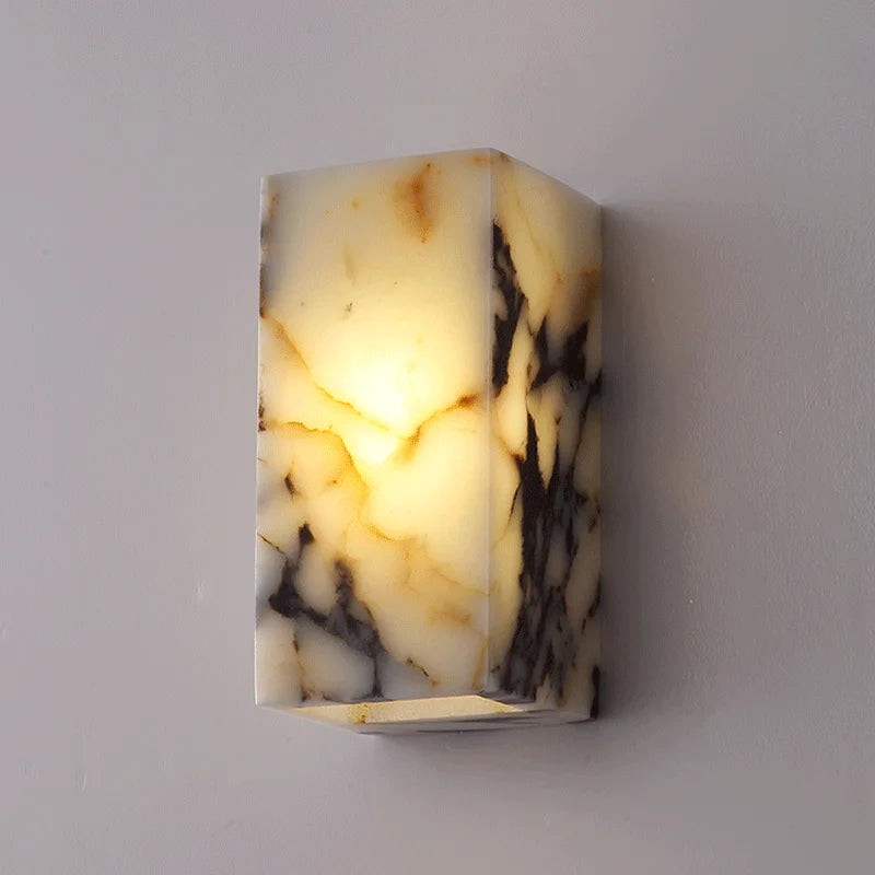 Applique murale pierre naturelle noire LED design luxe Art Déco