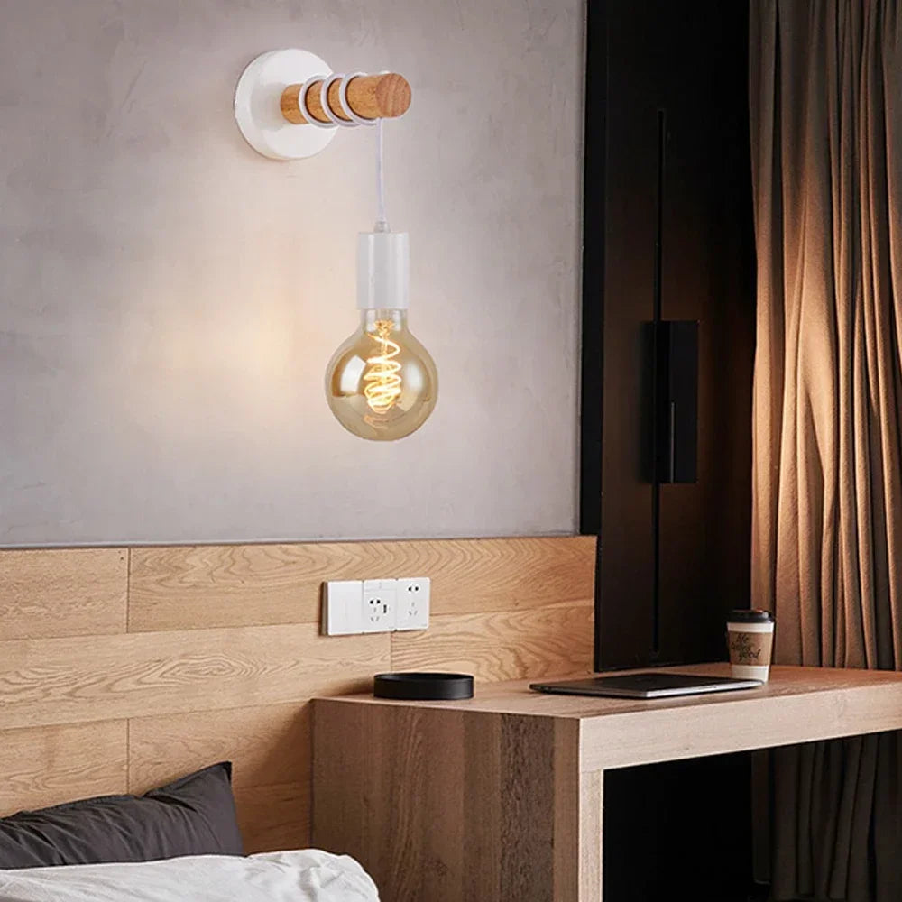 Applique murale rétro en bois – lampe murale vintage pour intérieur