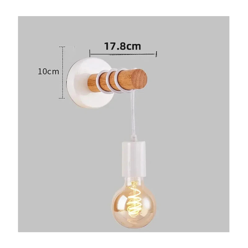 Applique murale rétro en bois – lampe murale vintage pour intérieur