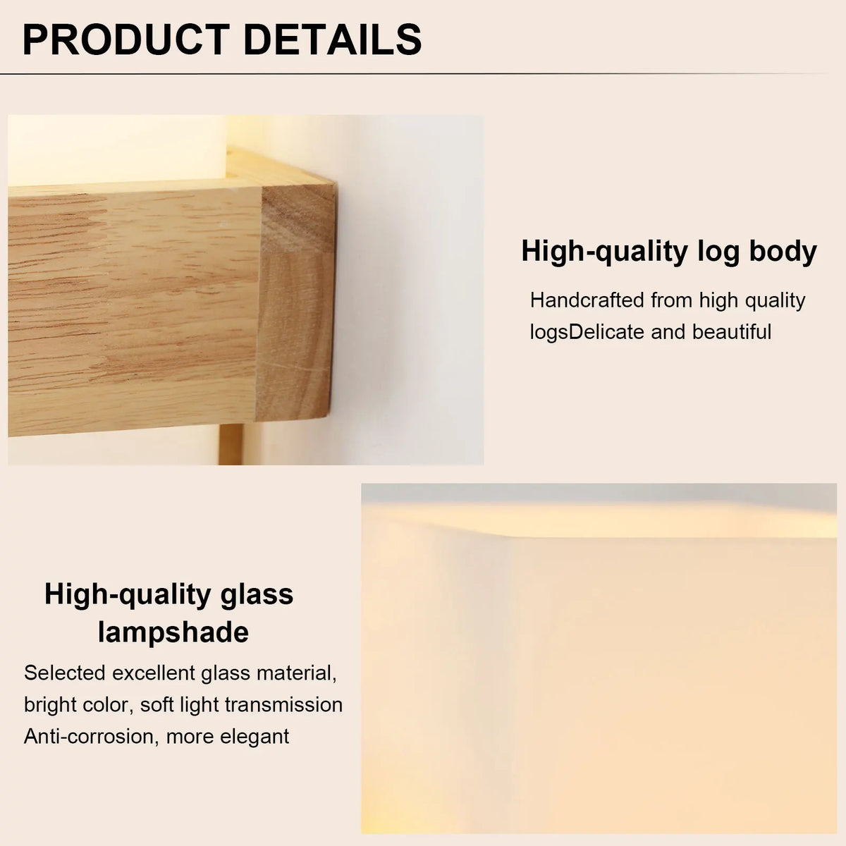 Applique murale rétro en bois naturel – design élégant