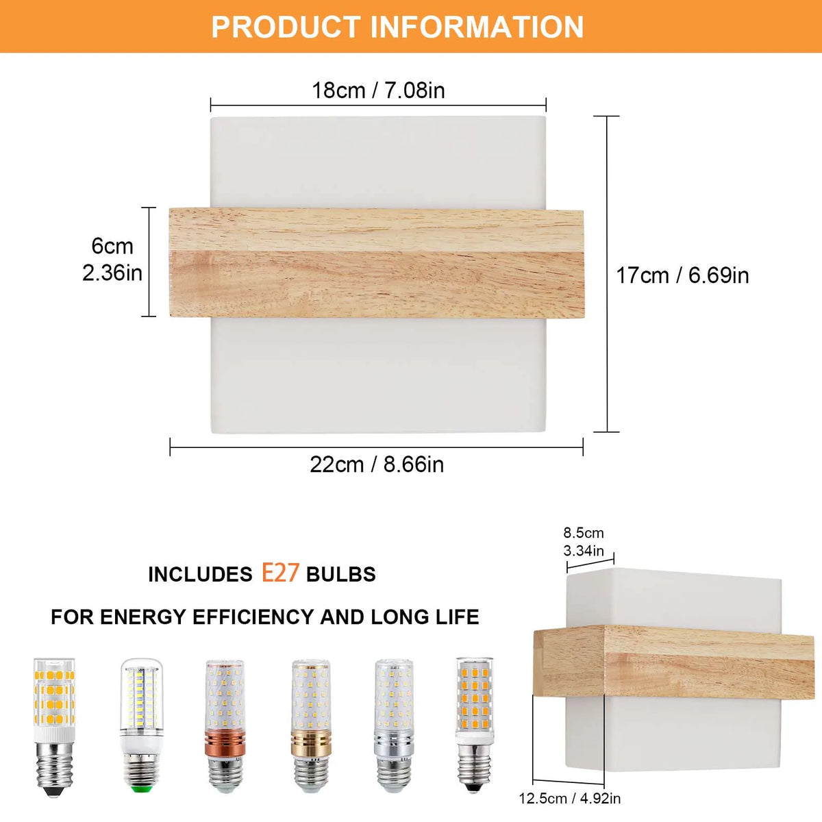 Applique murale rétro en bois naturel – design élégant