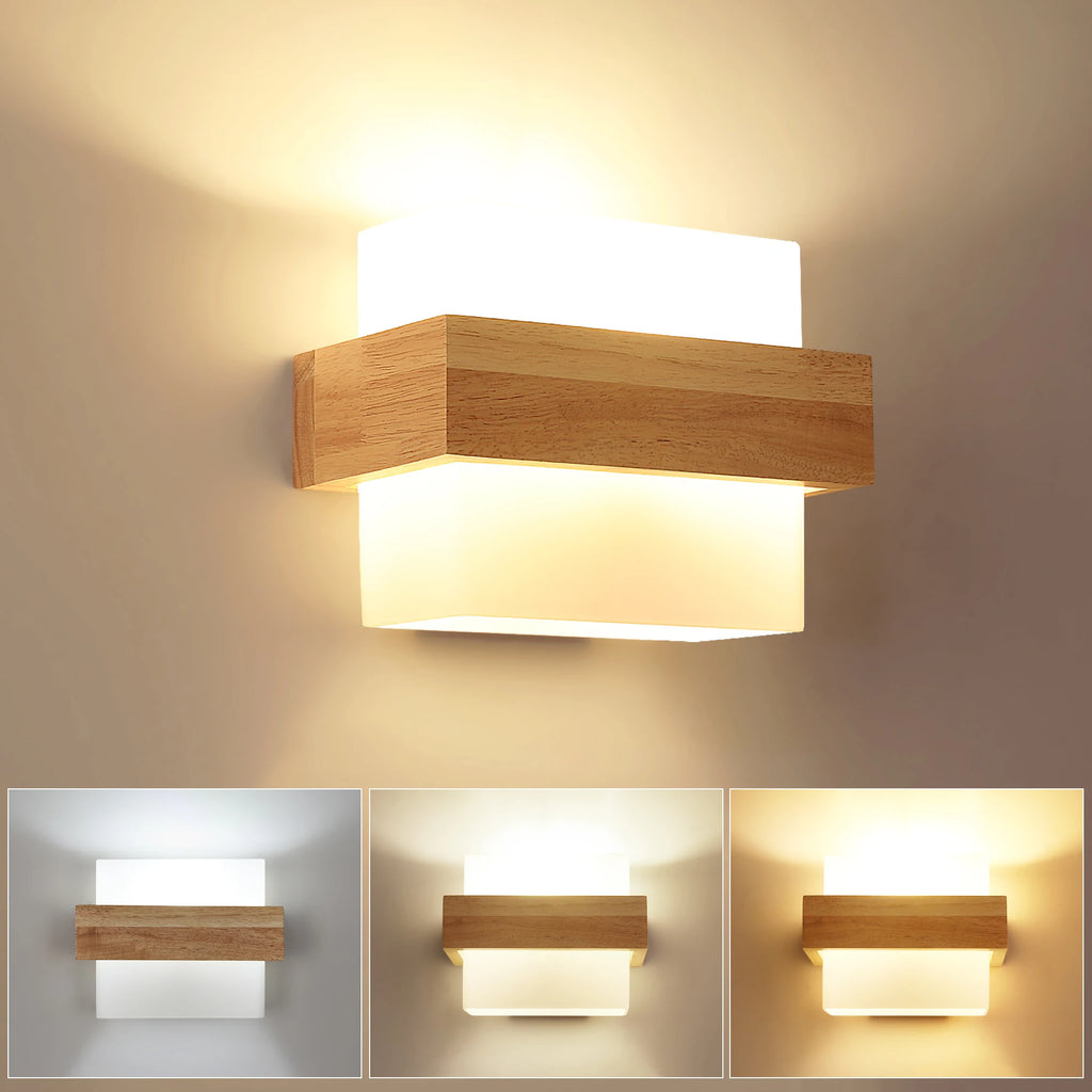 Applique murale rétro en bois naturel – design élégant