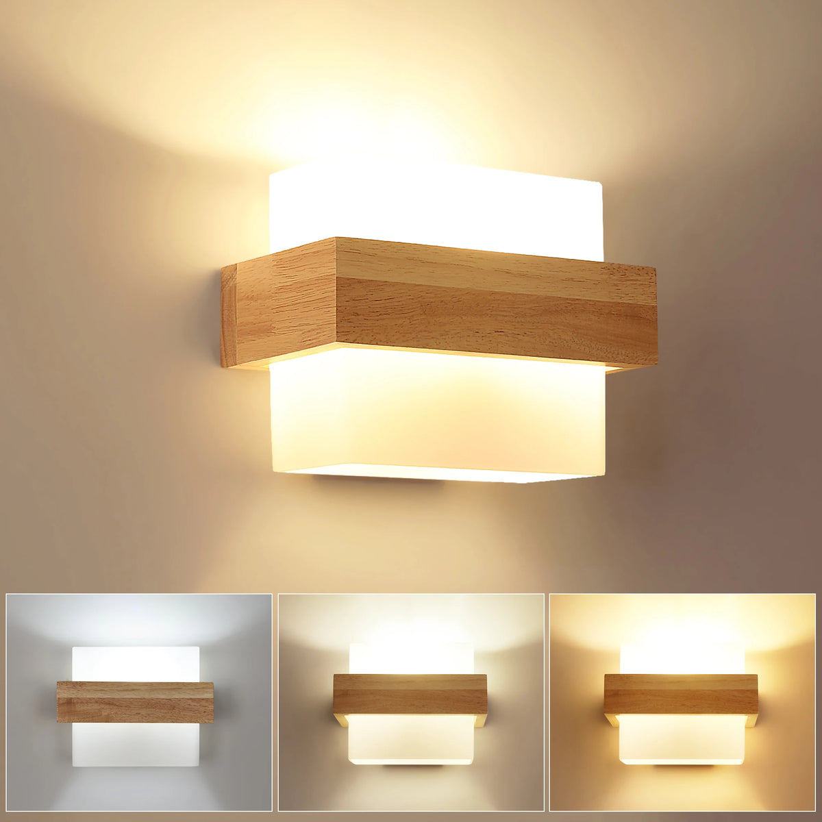Applique murale rétro en bois naturel – design élégant