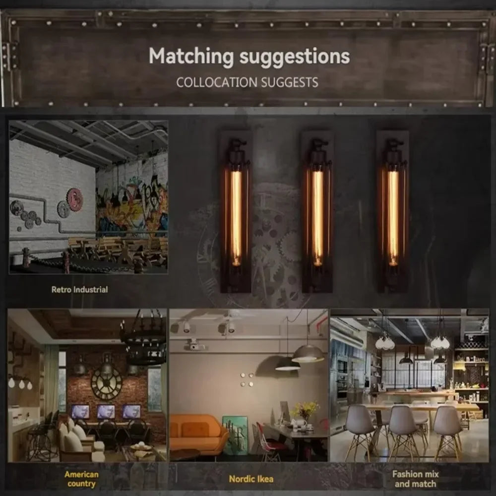 Applique murale rétro industrielle