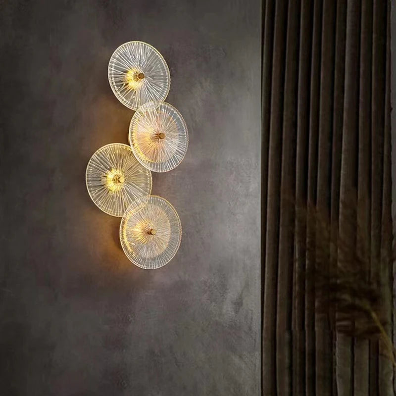 Applique murale ronde LED en verre – luminaire art déco moderne