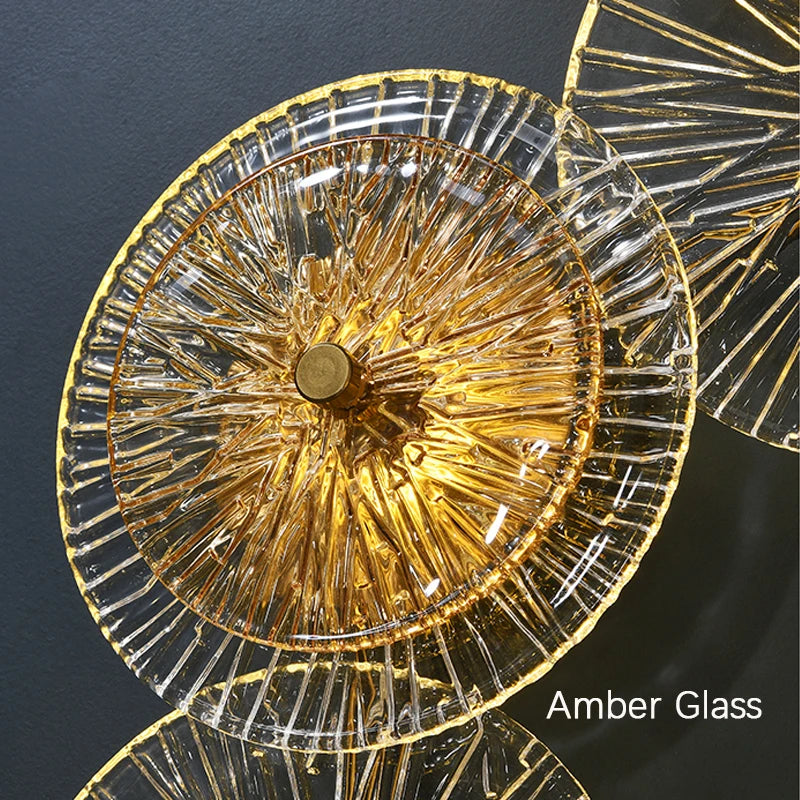 Applique murale ronde LED en verre – luminaire art déco moderne