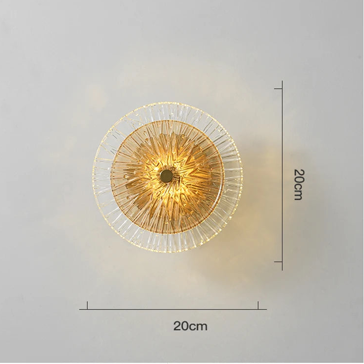 Applique murale ronde LED en verre – luminaire art déco moderne