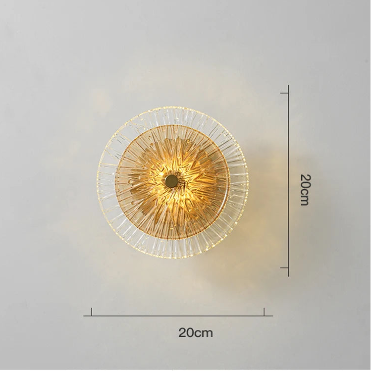 Applique murale ronde LED en verre – luminaire art déco moderne