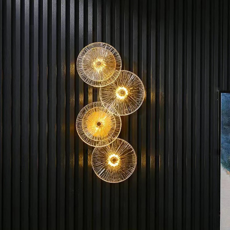 Applique murale ronde LED en verre – luminaire art déco moderne
