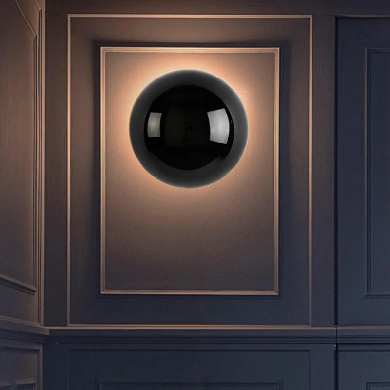 Applique murale ronde effet éclipse lunaire