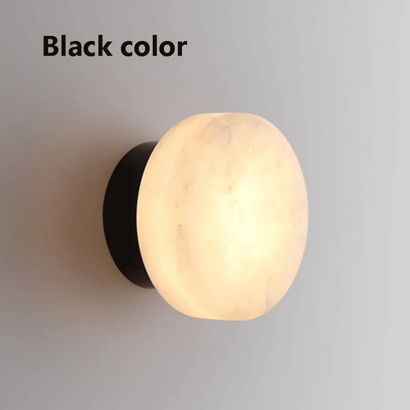 Applique murale ronde en marbre naturel LED