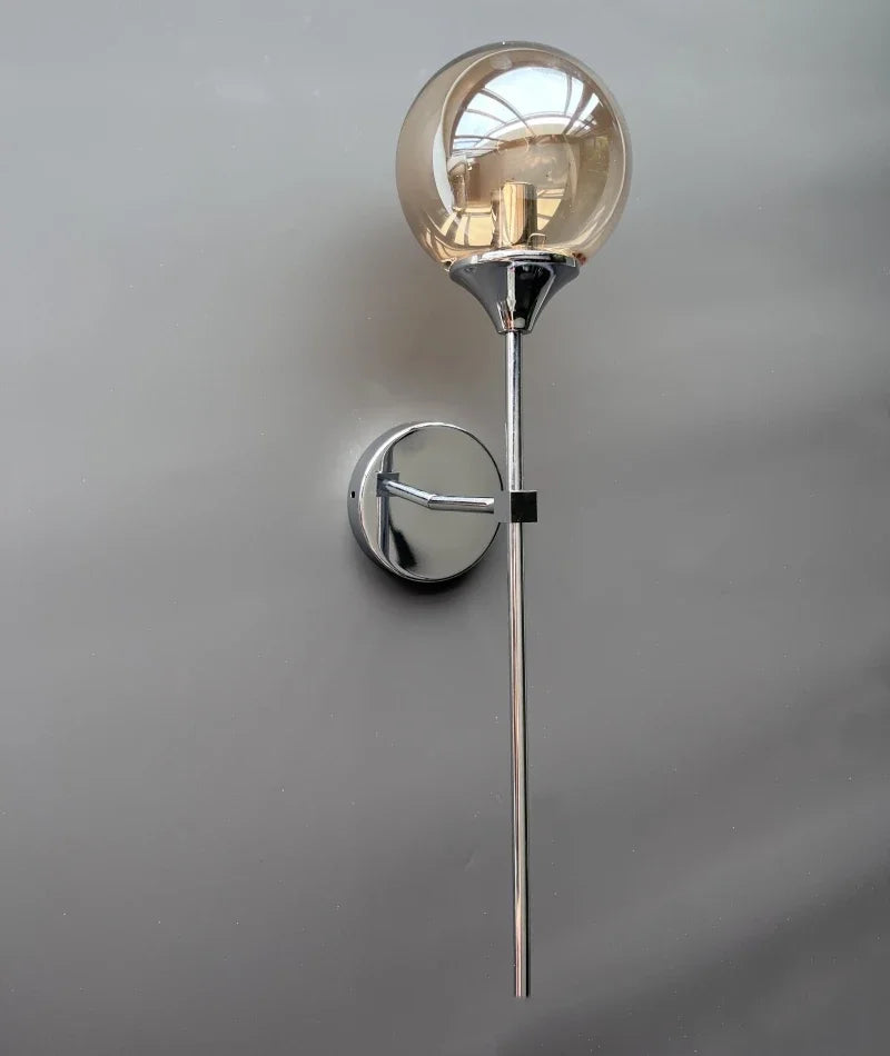 Applique murale ronde en verre doré classique