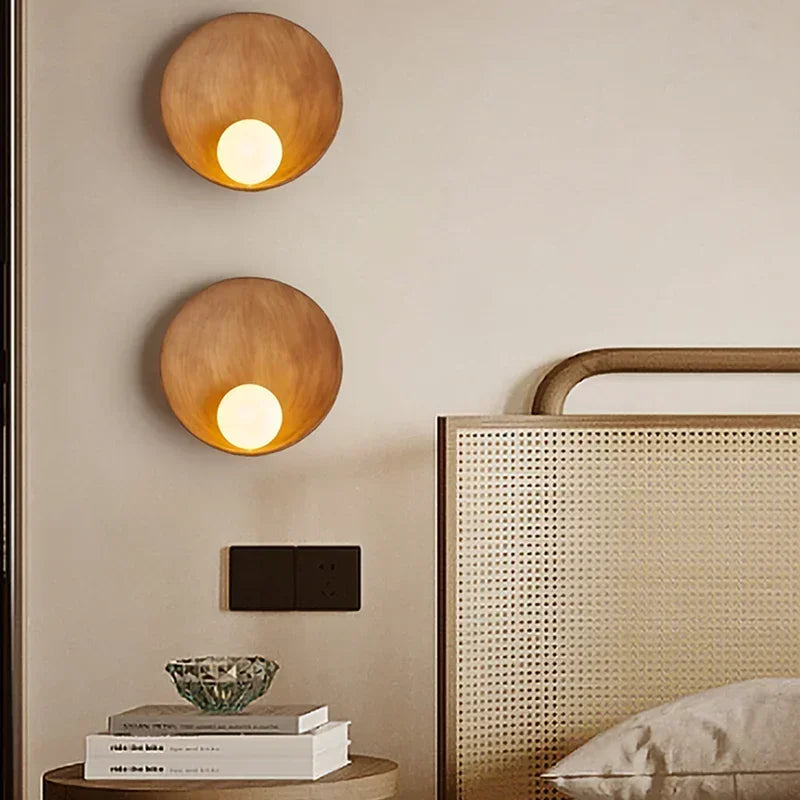 Applique murale style scandinave – Nacre blanc & brun