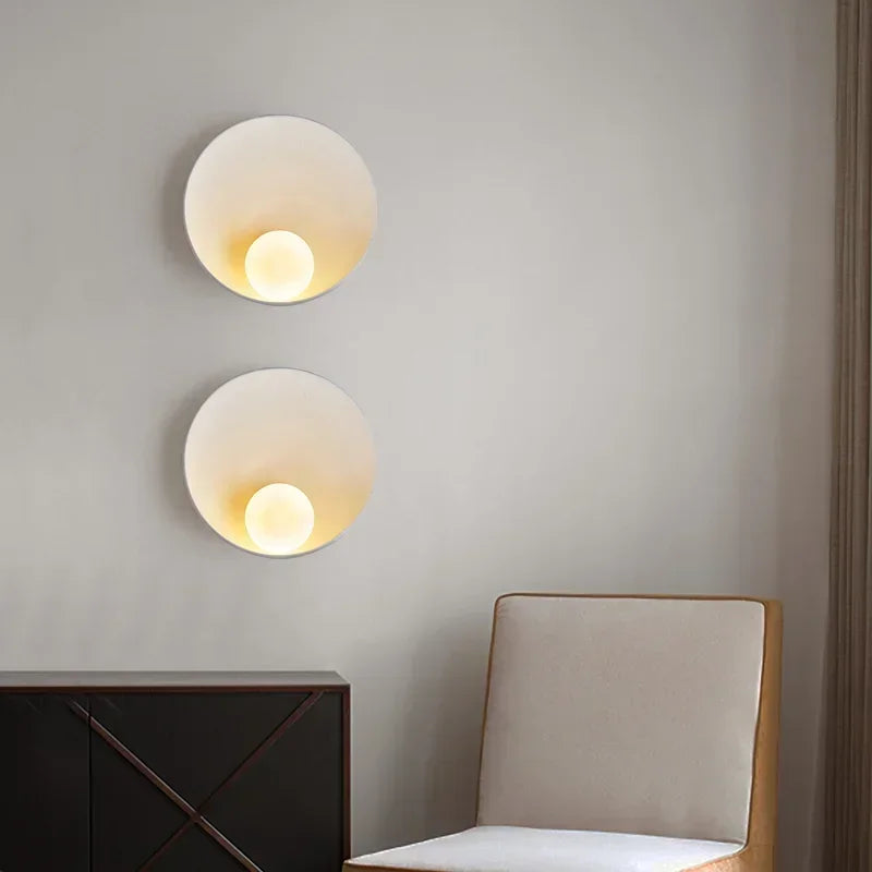 Applique murale style scandinave – Nacre blanc & brun