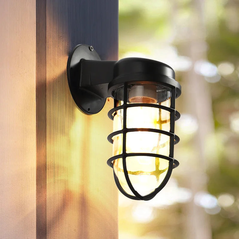 Applique murale vintage cage métal E27 – style loft industriel