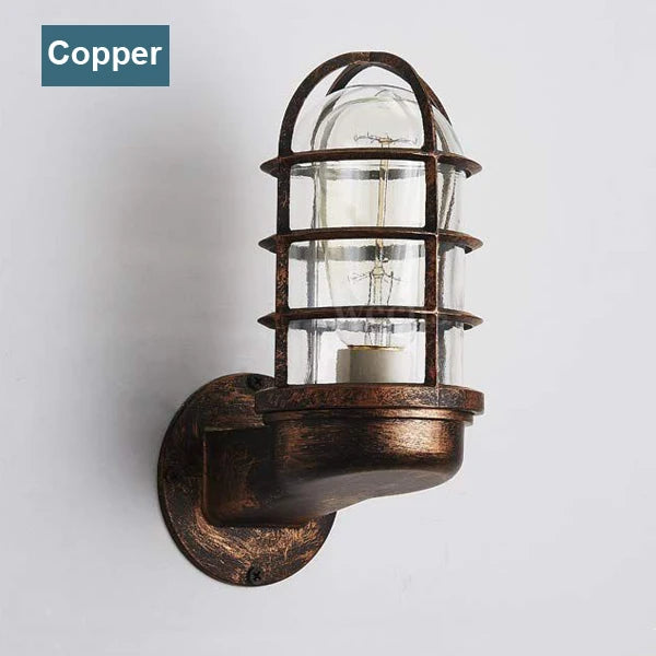 Applique murale vintage cage métal E27 – style loft industriel