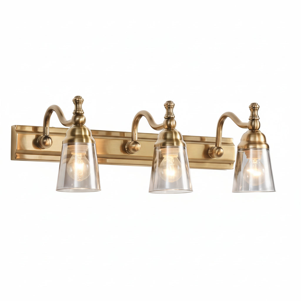 Applique murale vintage verre et métal pour miroir salle de bain élégante