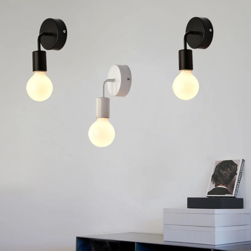 Applique murale LED nordique métal noir