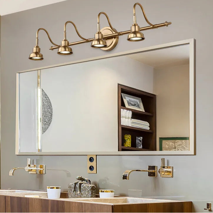 Lampe murale LED miroir bronze pour salle de bain design moderne