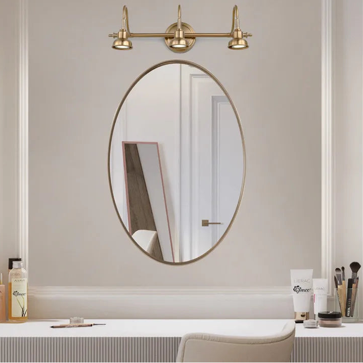 Lampe murale LED miroir bronze pour salle de bain design moderne