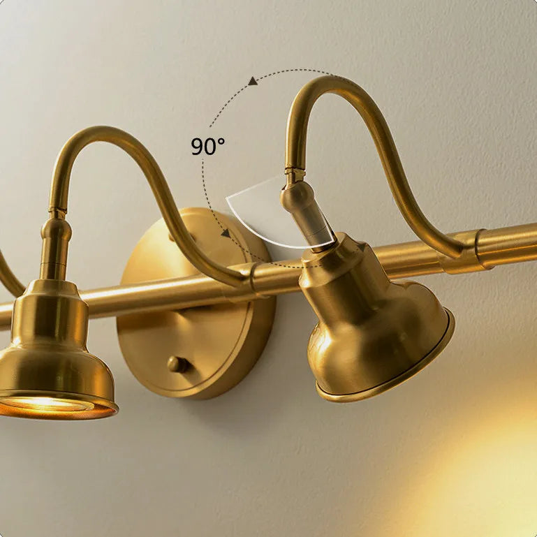 Lampe murale LED miroir bronze pour salle de bain design moderne