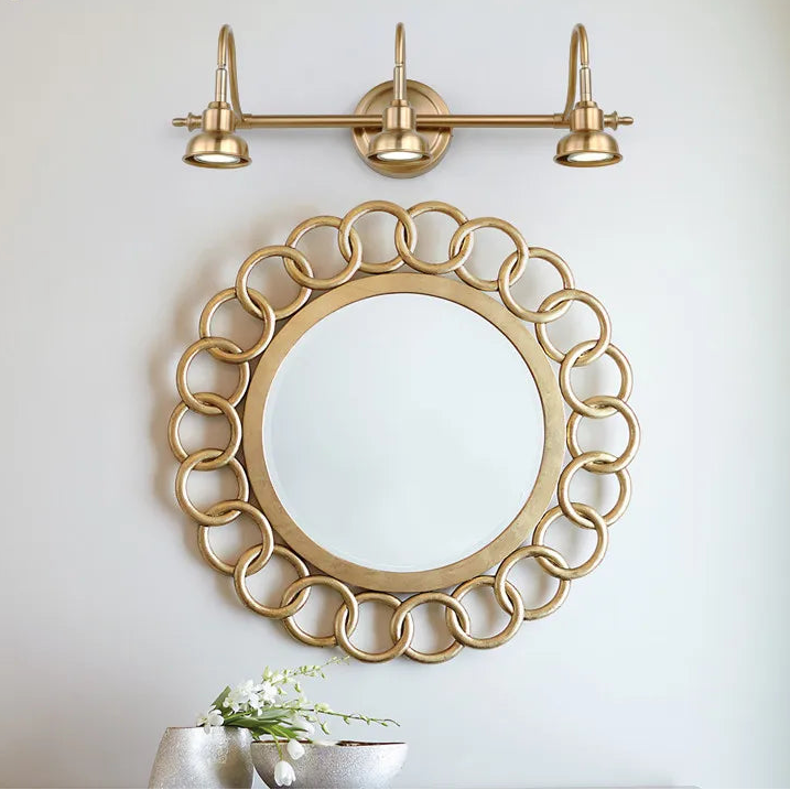 Lampe murale LED miroir bronze pour salle de bain design moderne
