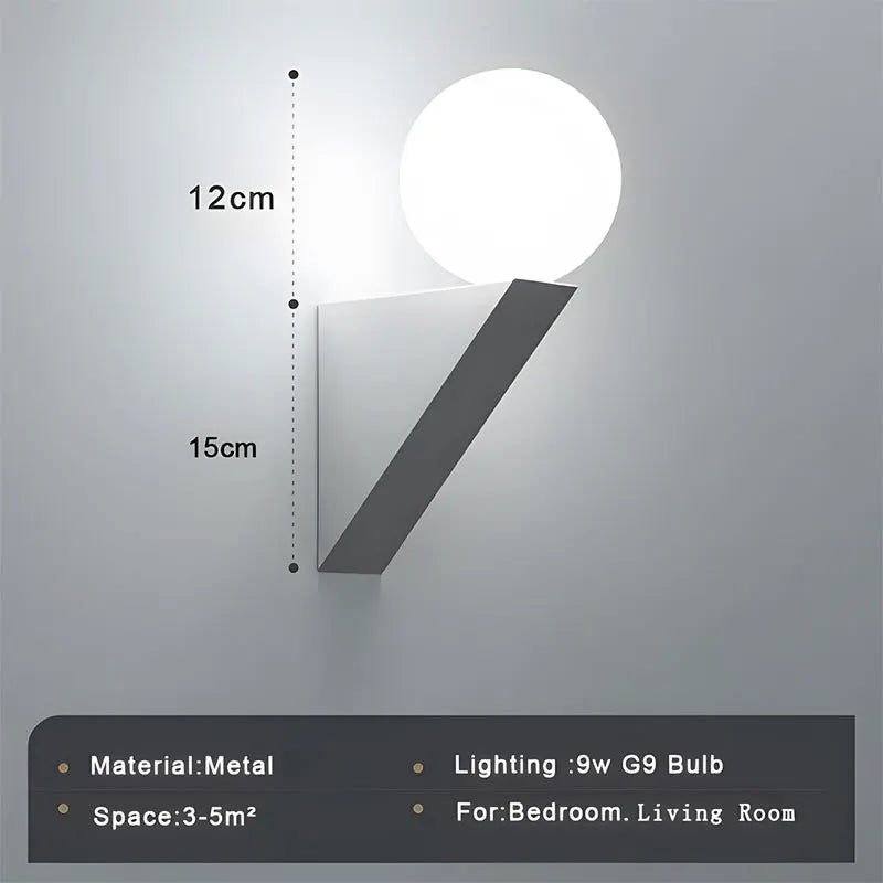 Lampe murale LED moderne noire et blanche