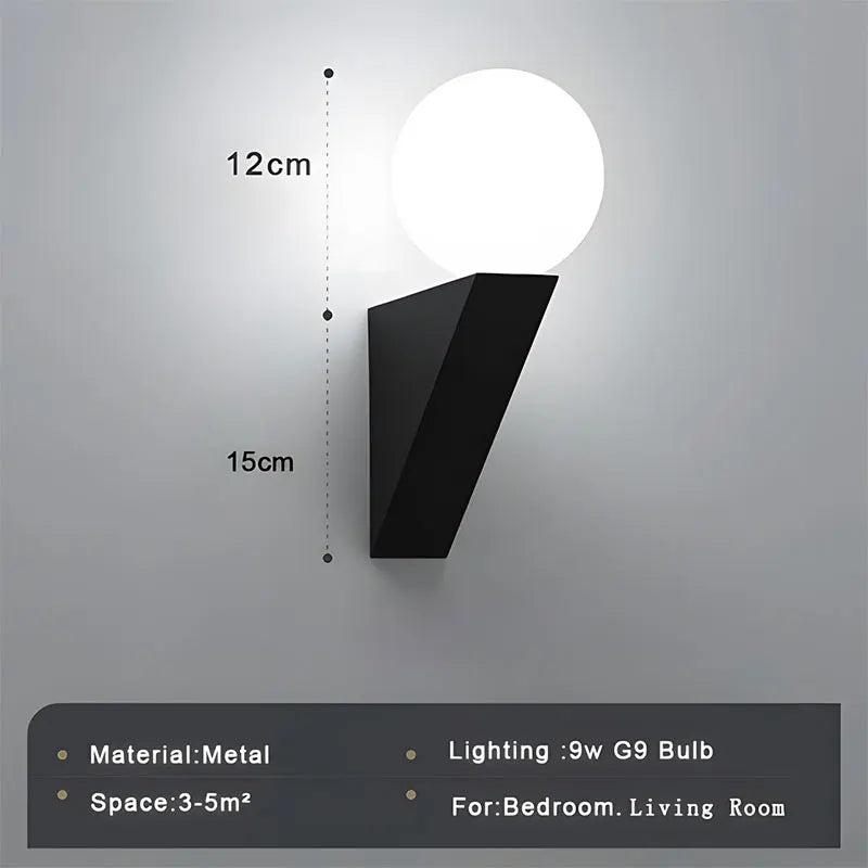 Lampe murale LED moderne noire et blanche