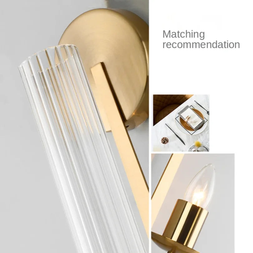 Lampe murale en verre doré – Moderne chambre et hôtel