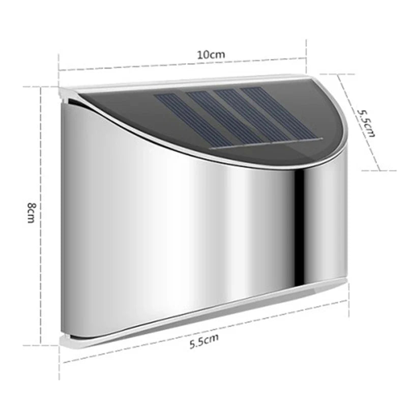 Lot de 2 lampes solaires murales LED inox – Éclairage extérieur