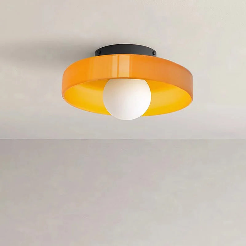 Plafonnier LED en verre et fer – lampe moderne colorée