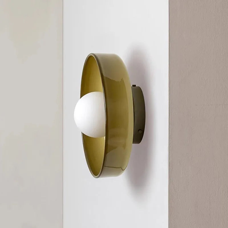 Plafonnier LED en verre et fer – lampe moderne colorée