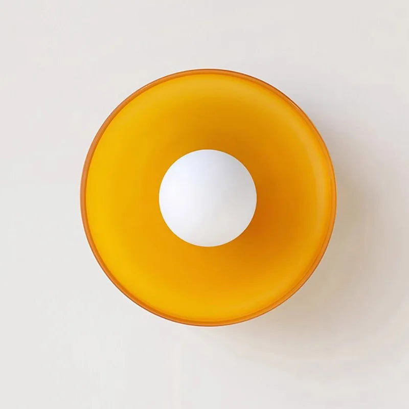 Plafonnier LED en verre et fer – lampe moderne colorée