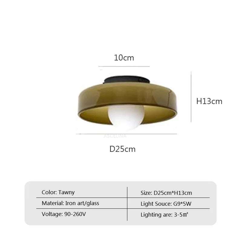 Plafonnier LED en verre et fer – lampe moderne colorée