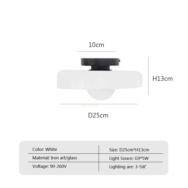 Plafonnier LED en verre et fer – lampe moderne colorée