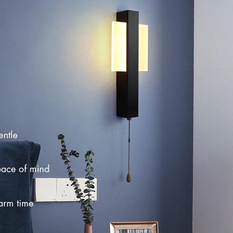 Applique murale LED scandinave – Interrupteur à tirette