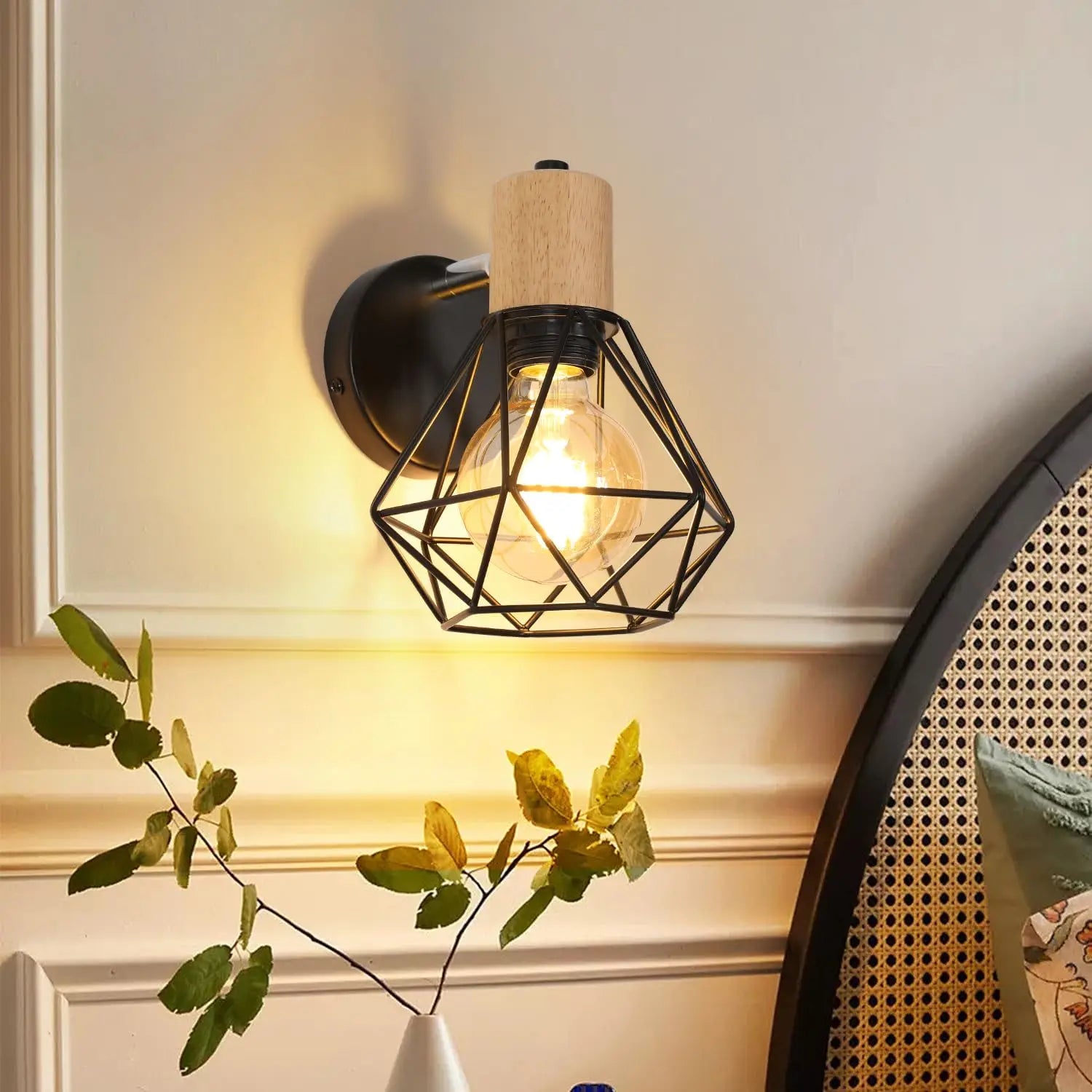 Applique murale retro noire