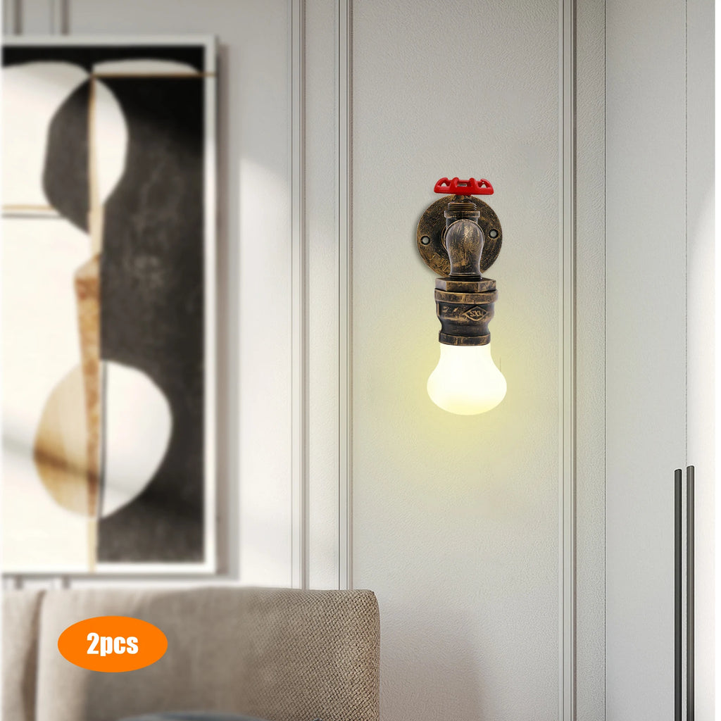 Lot de 2 appliques murales robinet