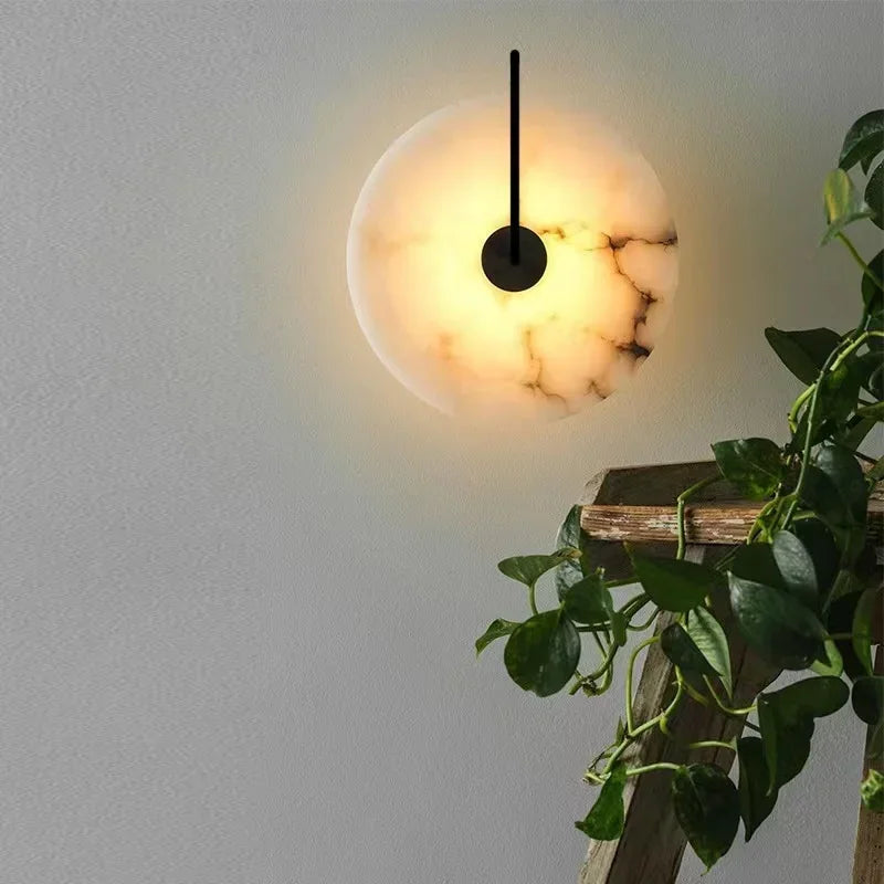 Applique murale LED nordique marbre lune