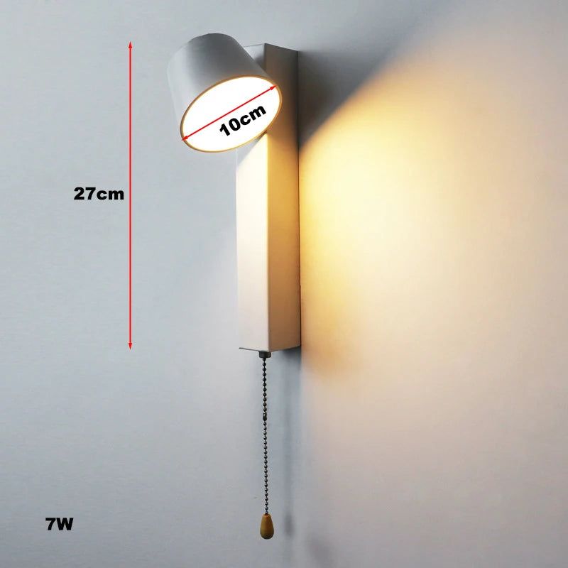 Applique murale LED scandinave – Interrupteur à tirette