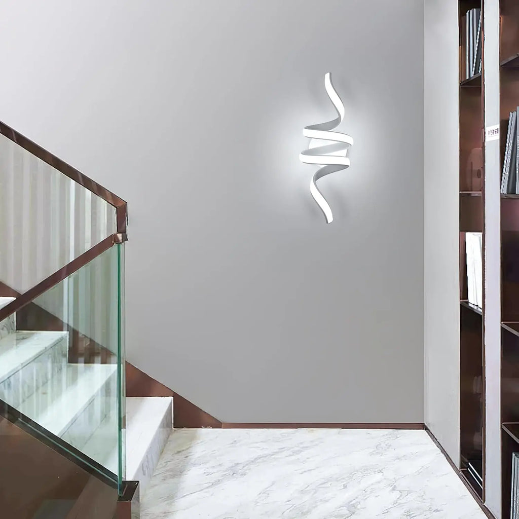 Applique murale LED aluminium spirale