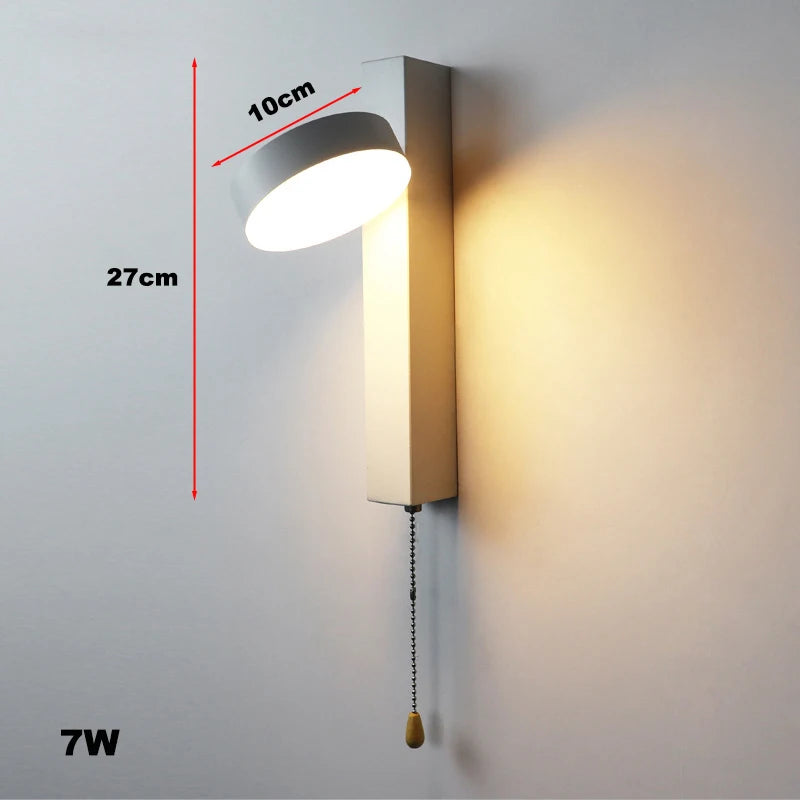 Applique murale LED scandinave – Interrupteur à tirette
